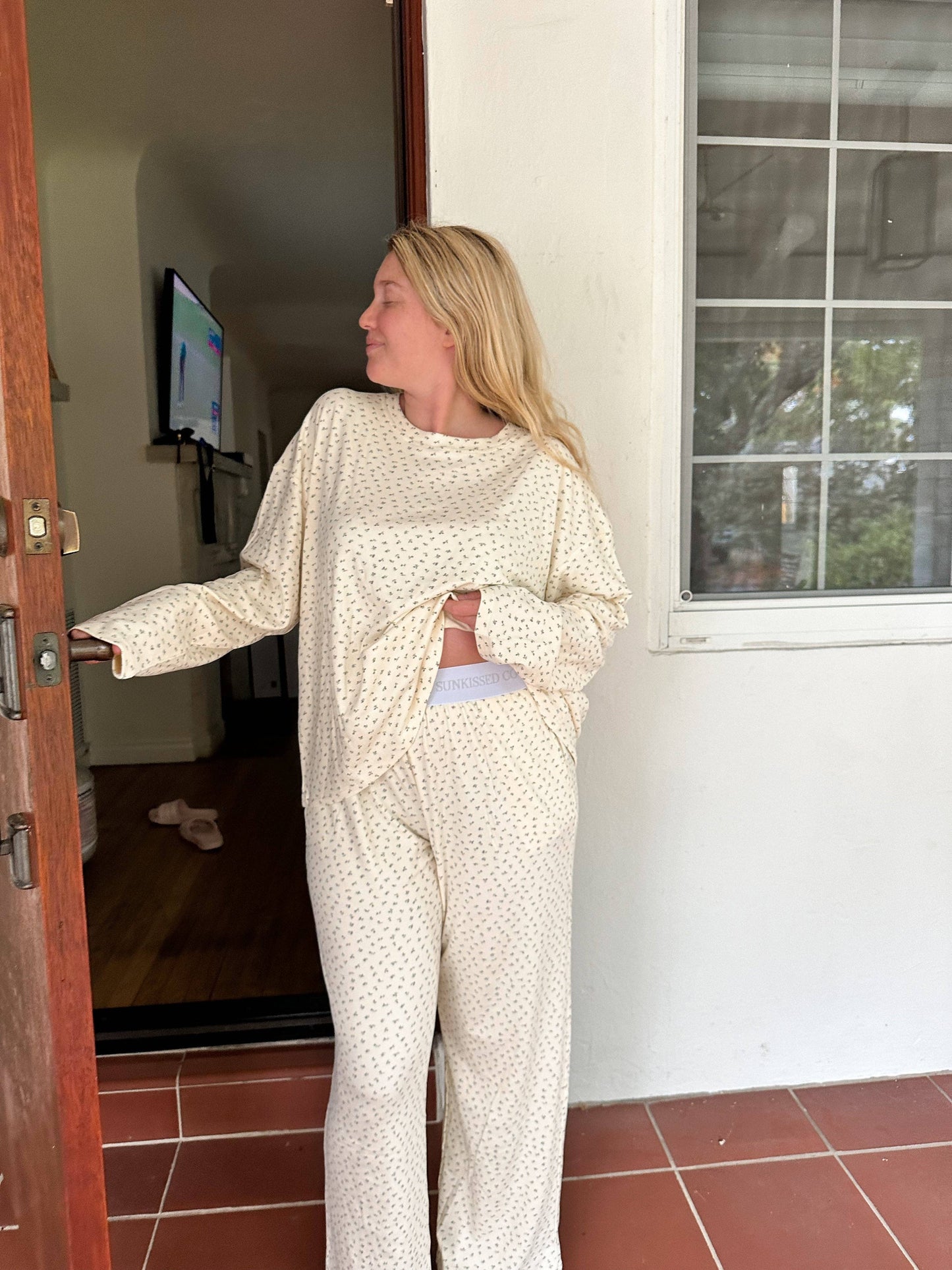 Sunkissed Coconut Butter Yellow Floral Pajama Pants