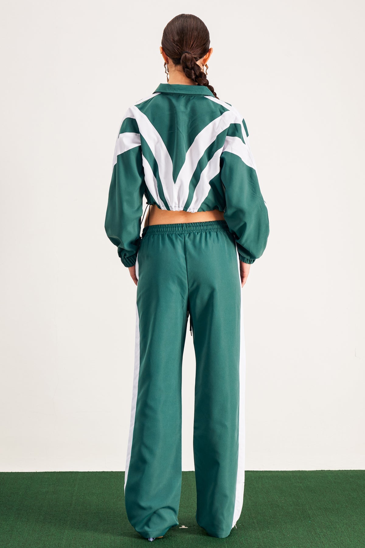 Baron Stripe Pants Set In Green