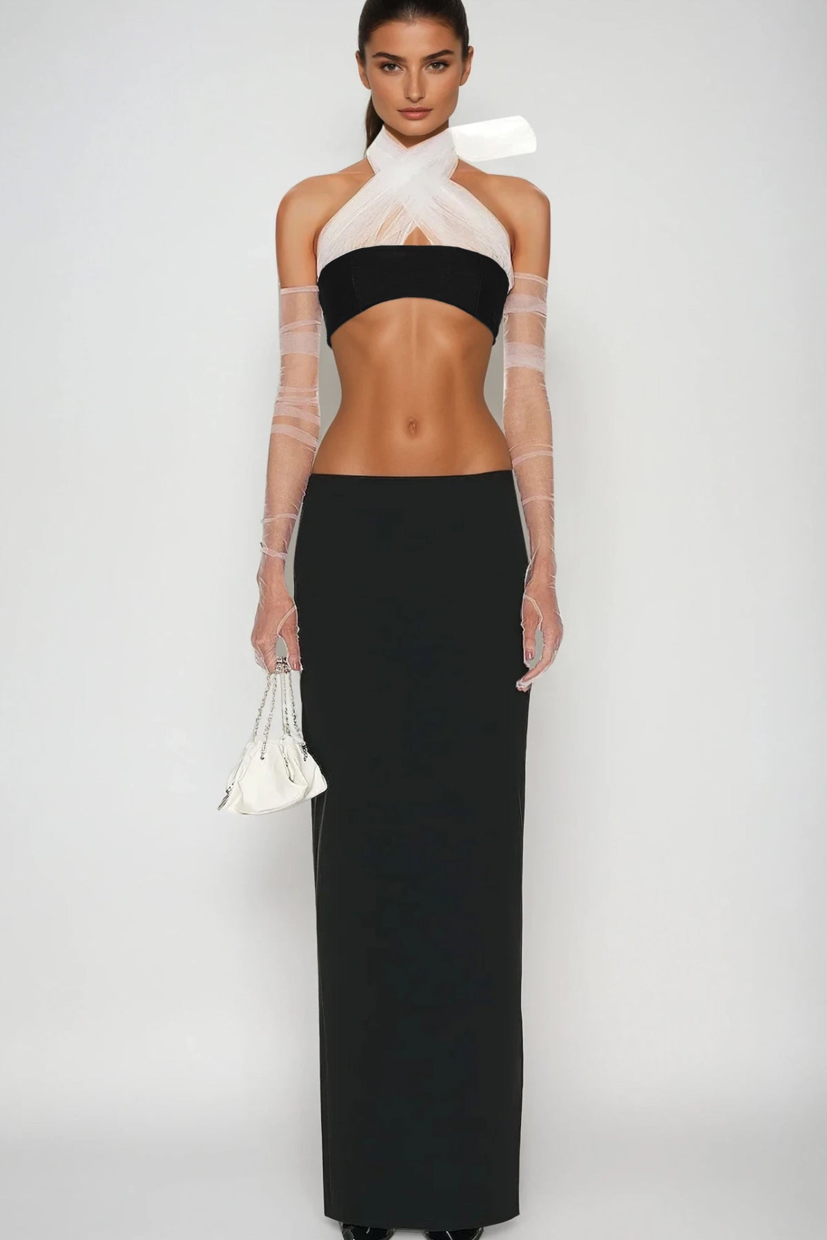 Beecher Deconstruct Lace Crop Skirt Set