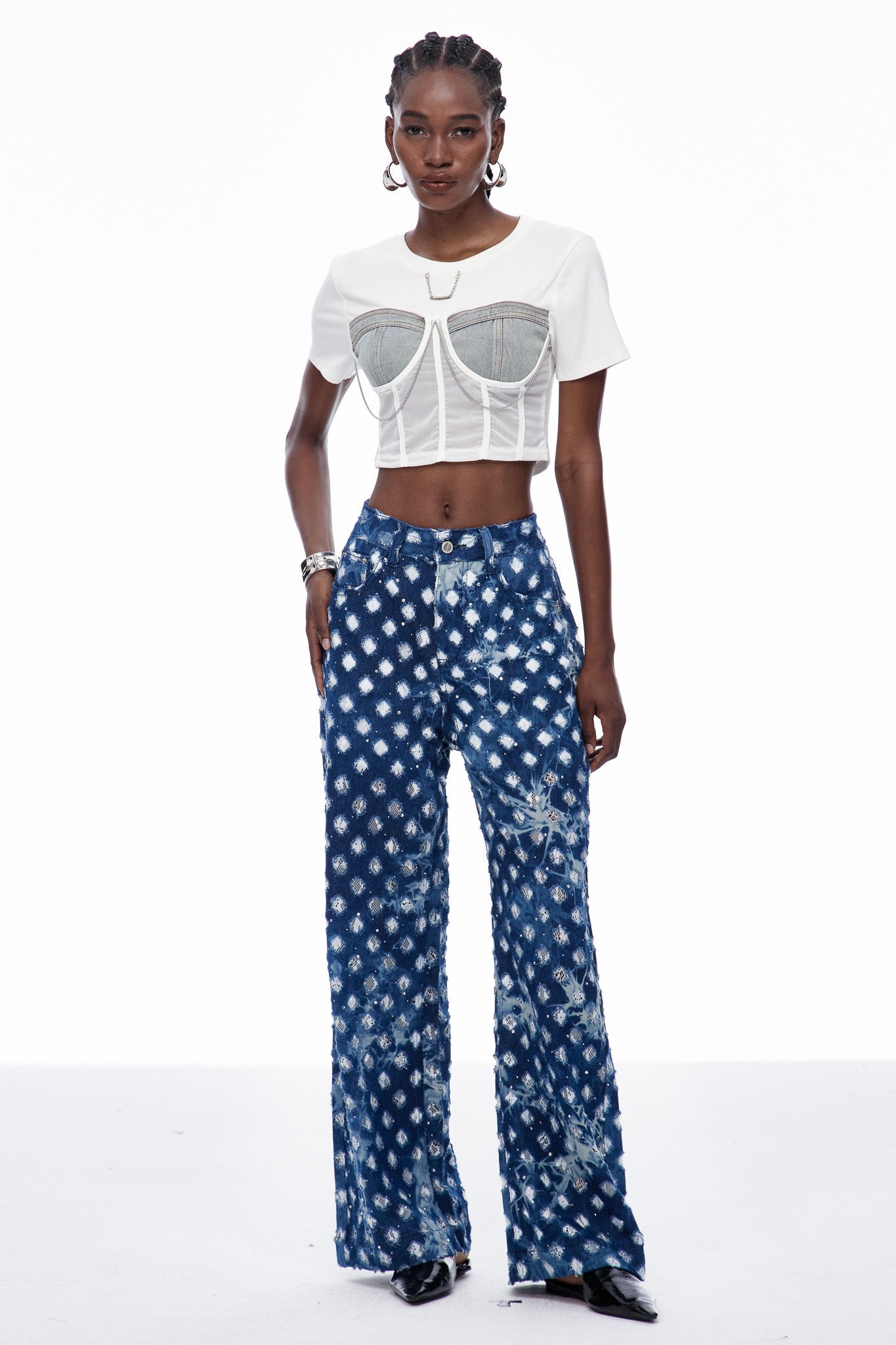 Caoilfhionn Cutout Lace Jeans