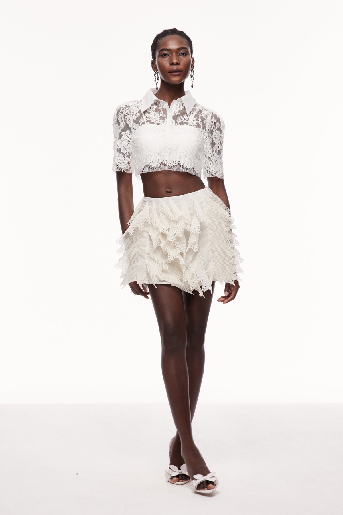 Cearbhall Embroidered Ruffle Mini Skirt
