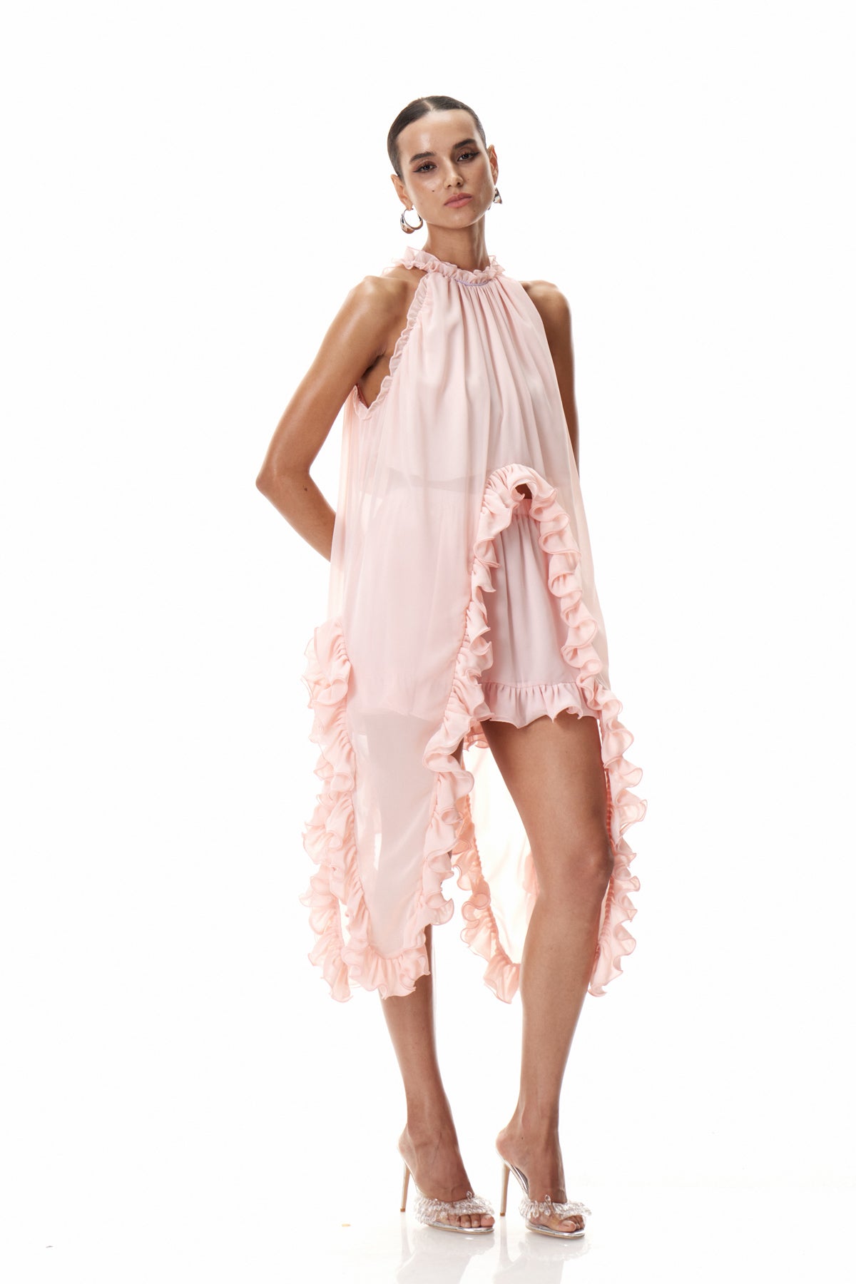 Cleone Sleeveless Ruffle Skirt Set