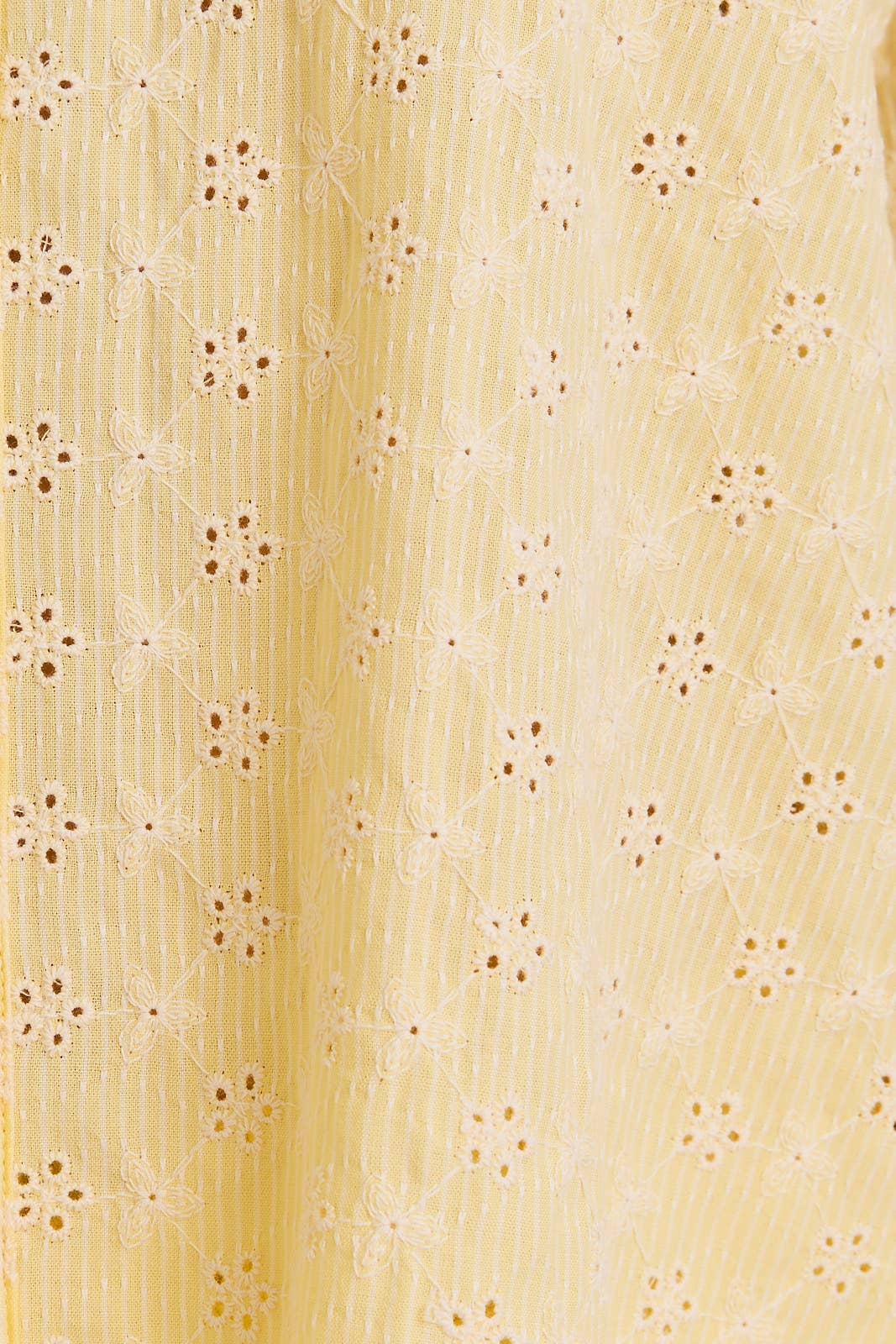 Butter Yellow Eyelet Button Down, Lace Trim Shorts, & Head Scarf (3pc set)