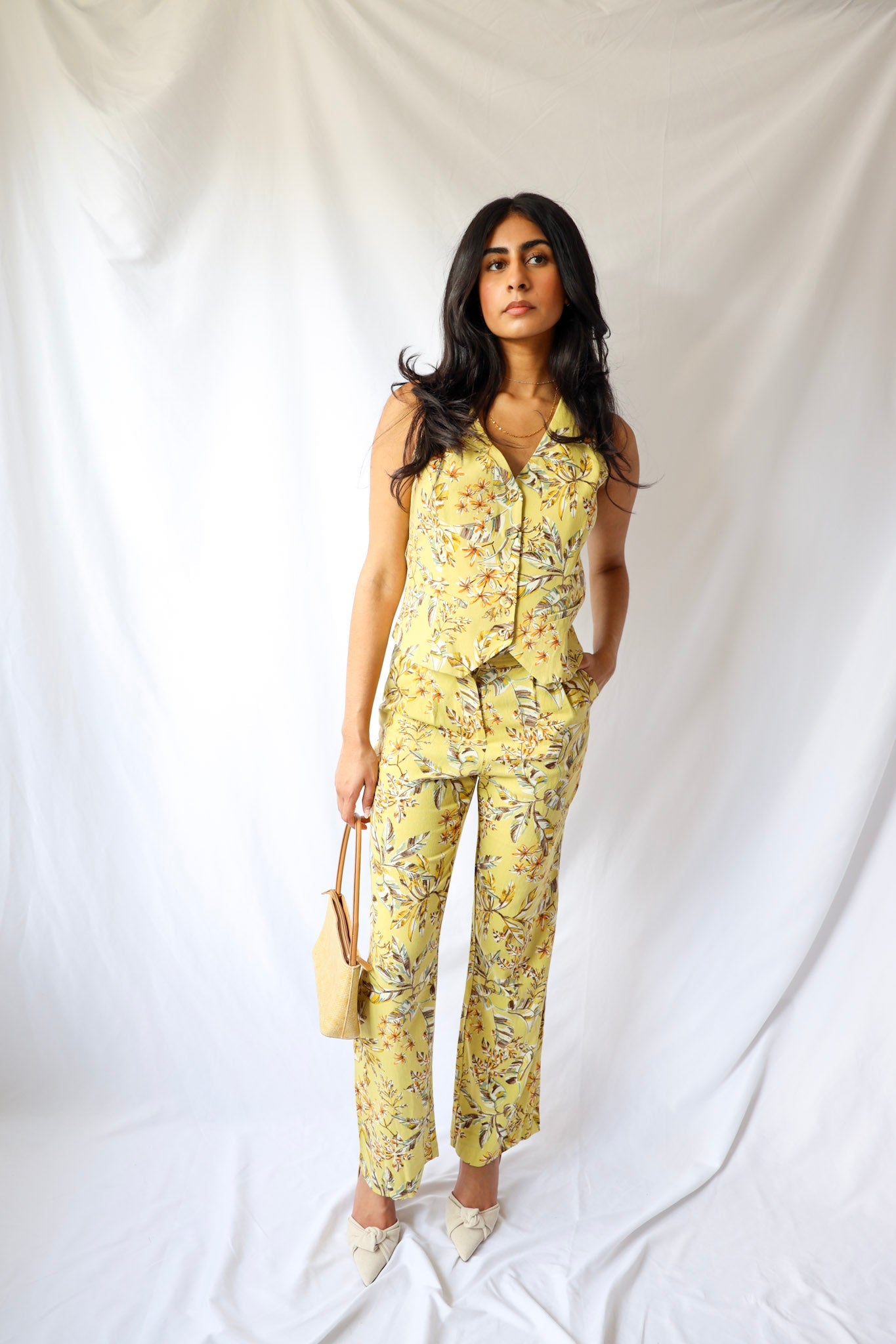 Floral Print Linen Pants