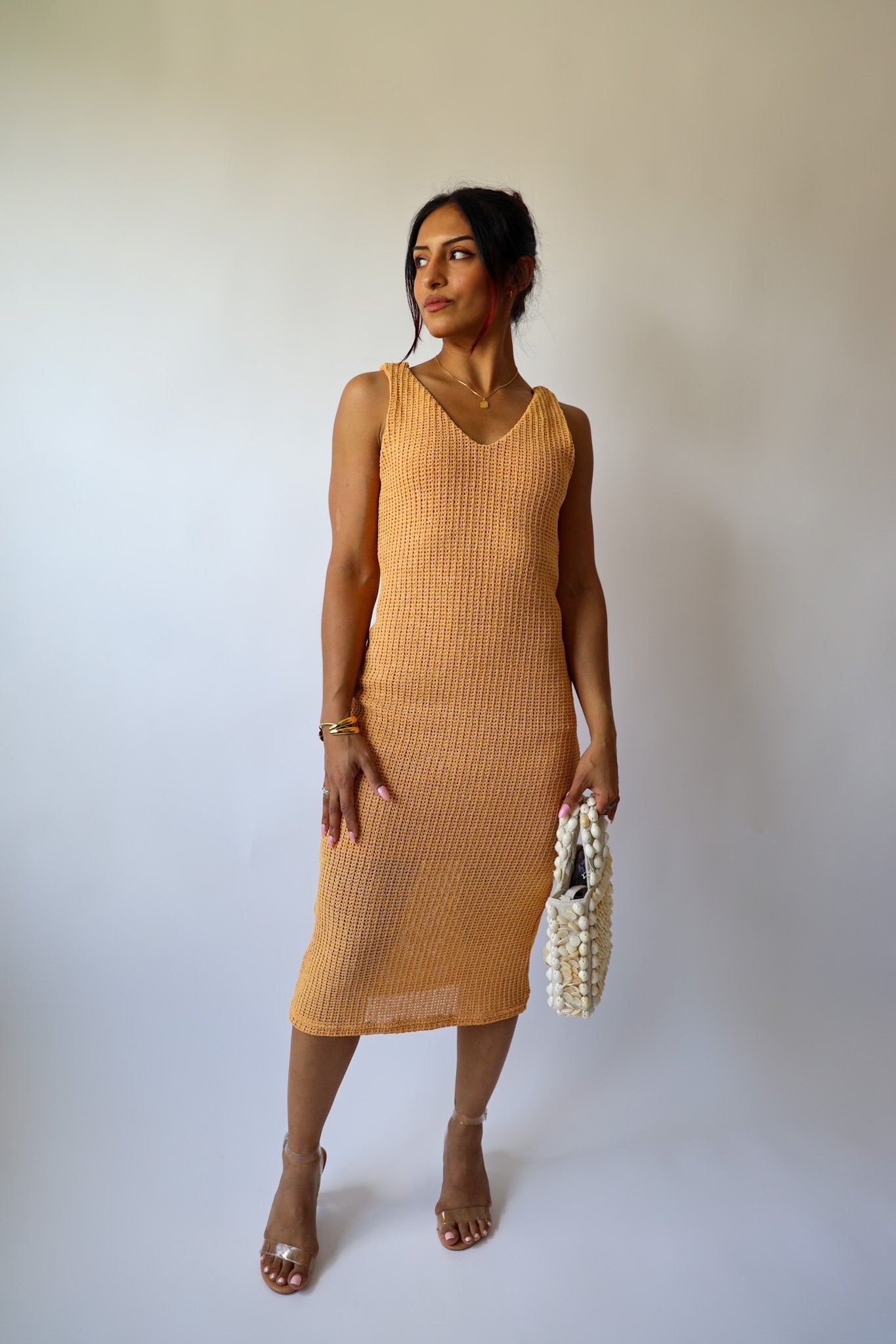 Golden Hour Knit Midi Dress