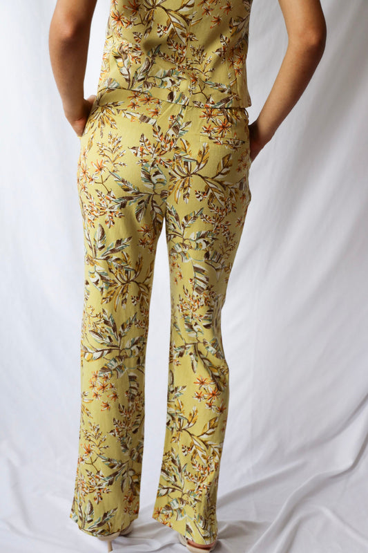 Floral Print Linen Pants