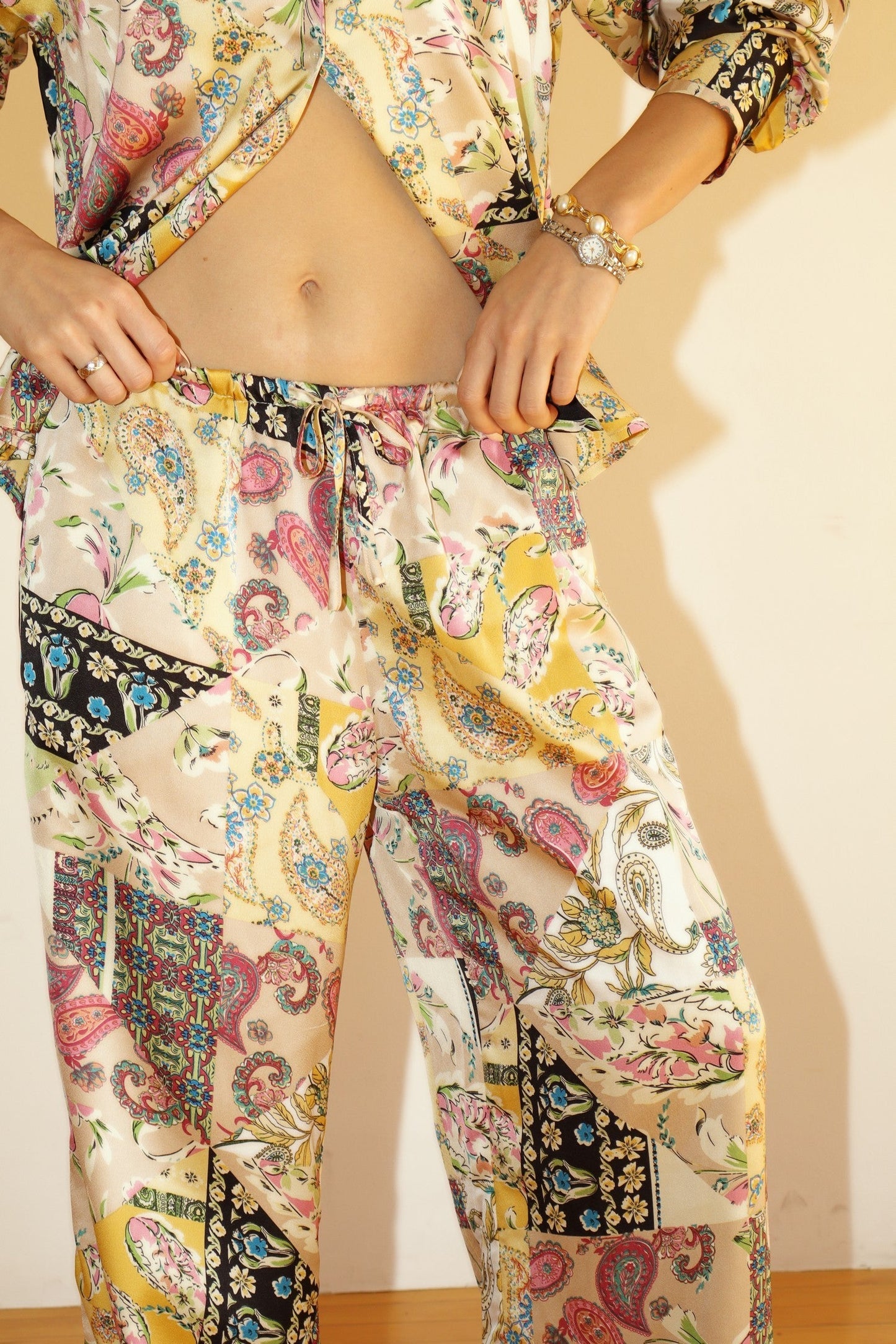 Riviera Satin Wide-Leg Pants