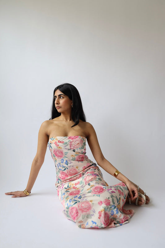 Rosalie Strapless Floral Maxi