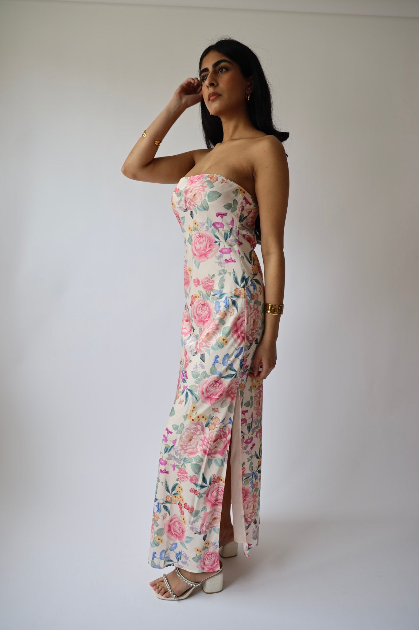 Rosalie Strapless Floral Maxi