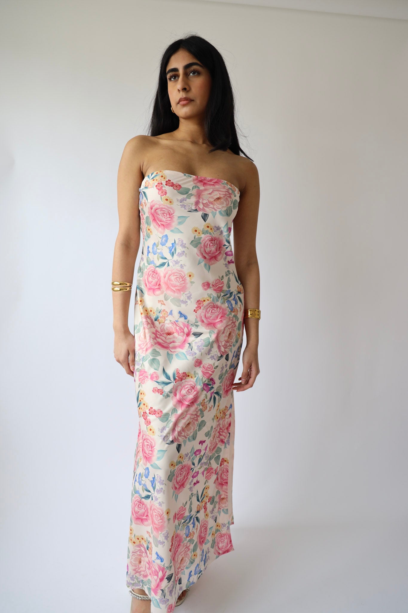 Rosalie Strapless Floral Maxi
