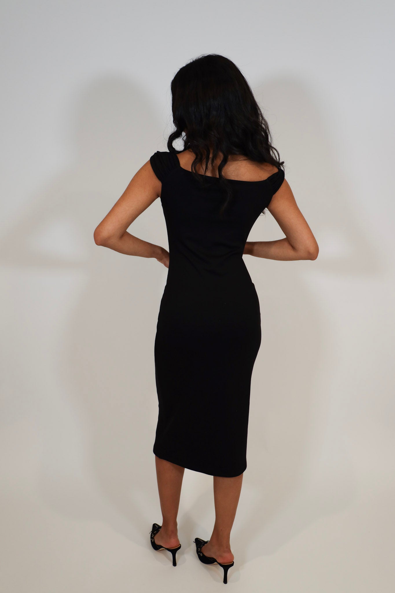 Ira Twist Off Shoulder Midi Dress
