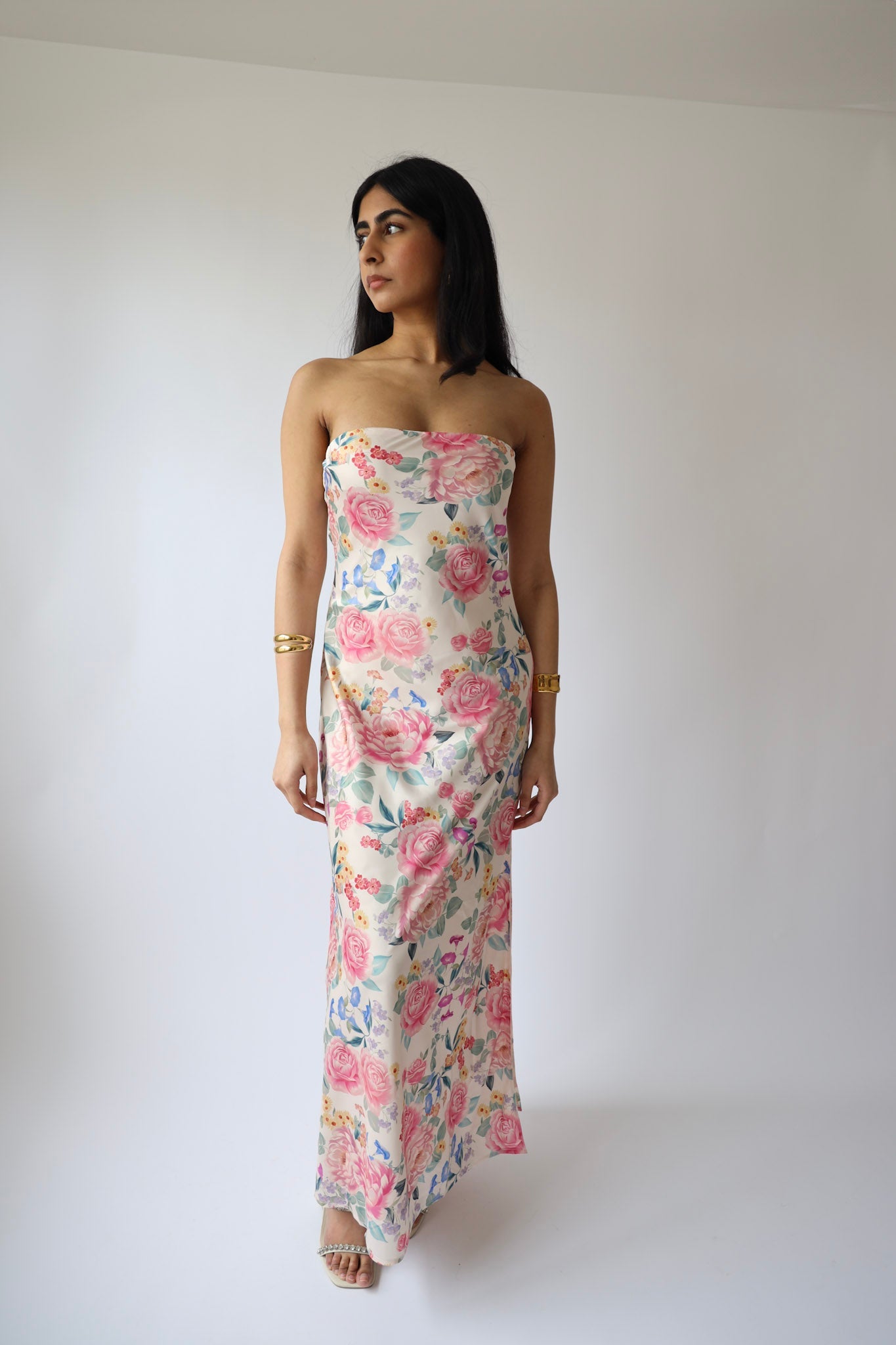 Rosalie Strapless Floral Maxi