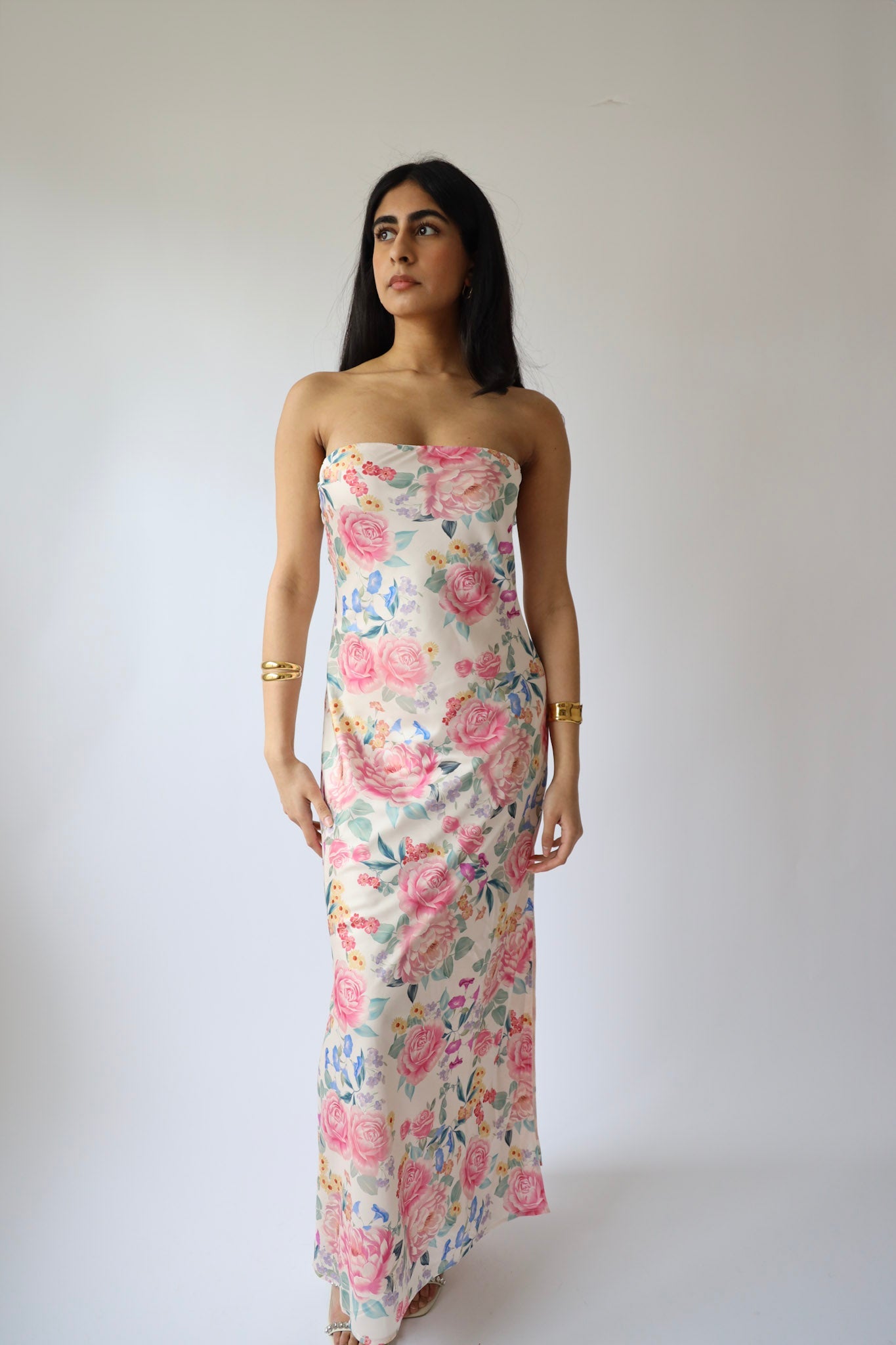 Rosalie Strapless Floral Maxi