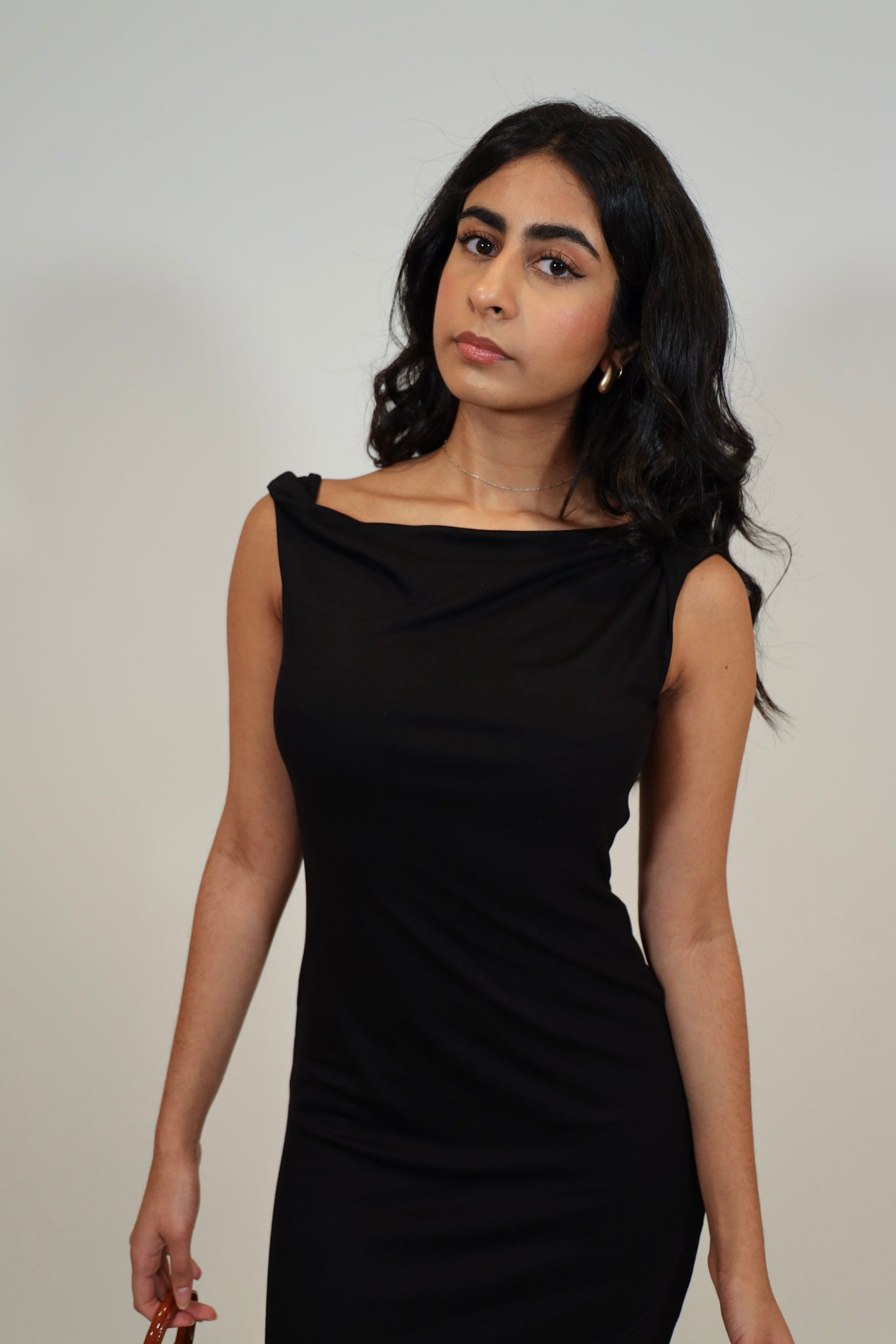 Ira Twist Off Shoulder Midi Dress