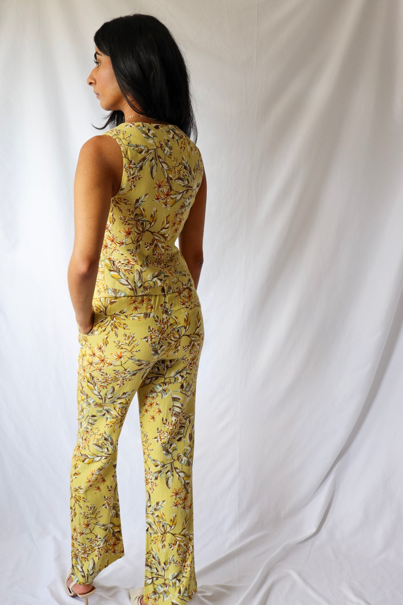 Floral Print Linen Pants