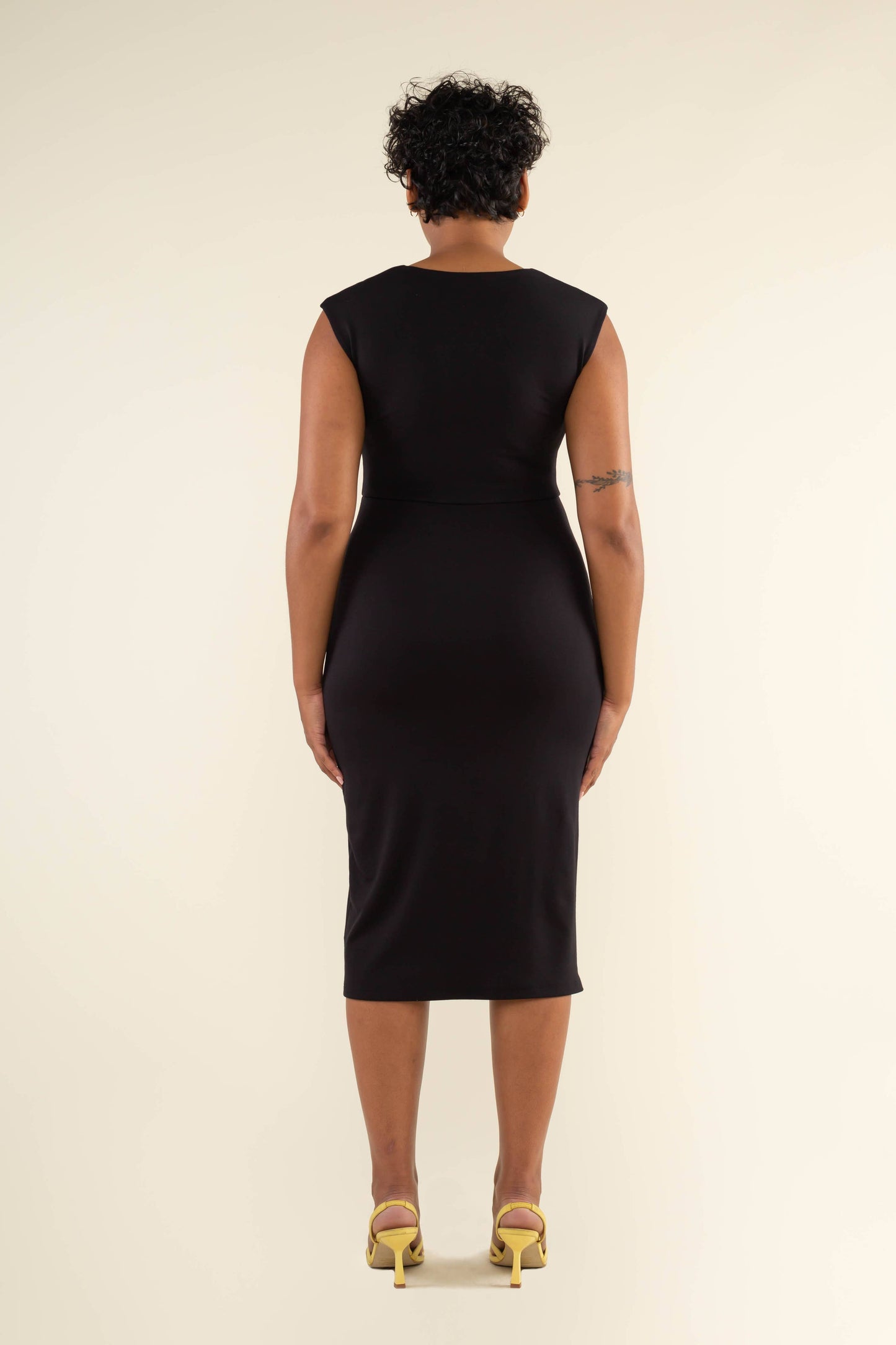 Square Neck Midi Dress (Brown Only)