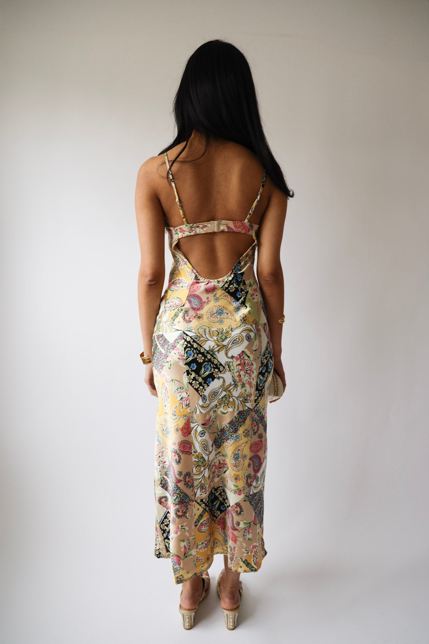 Golden Hour Patchwork Midi Dress