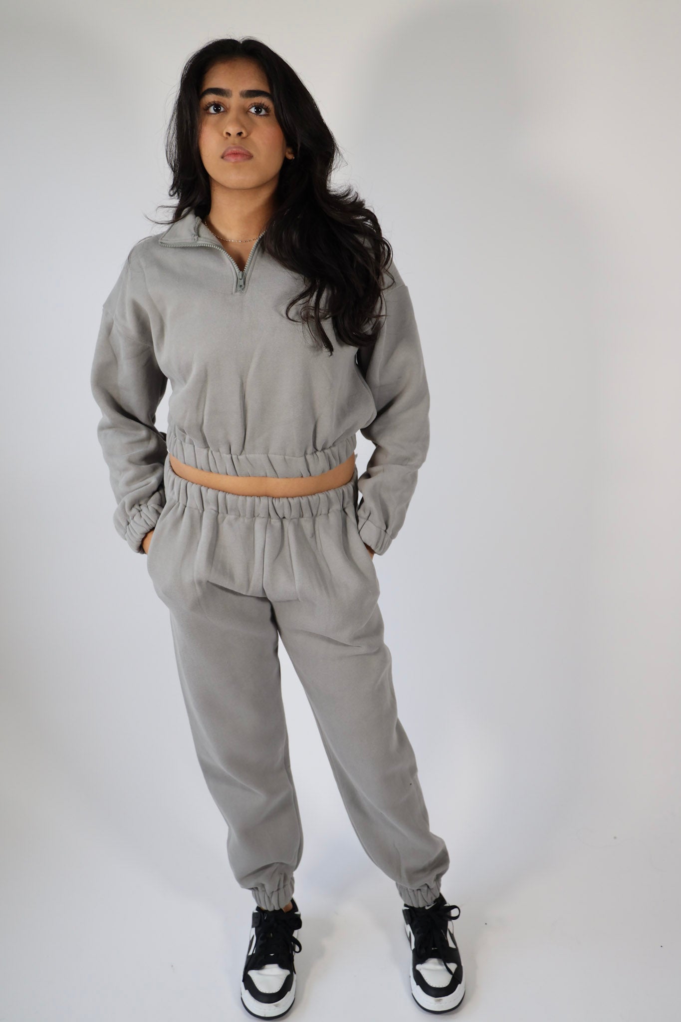 Fleece Cropped Quarter Zip