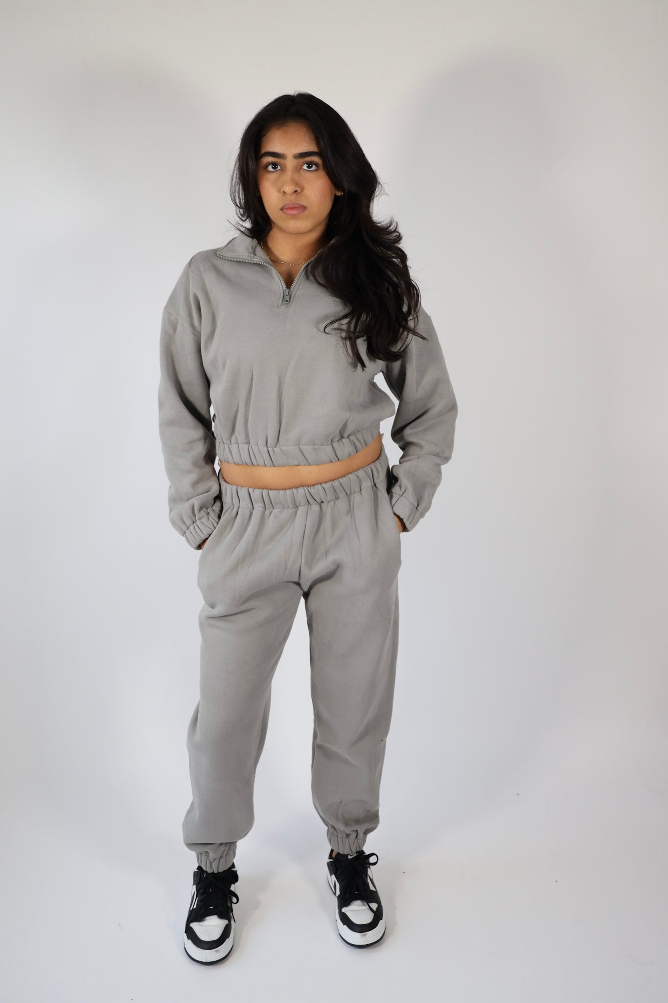 Fleece Cropped Quarter Zip