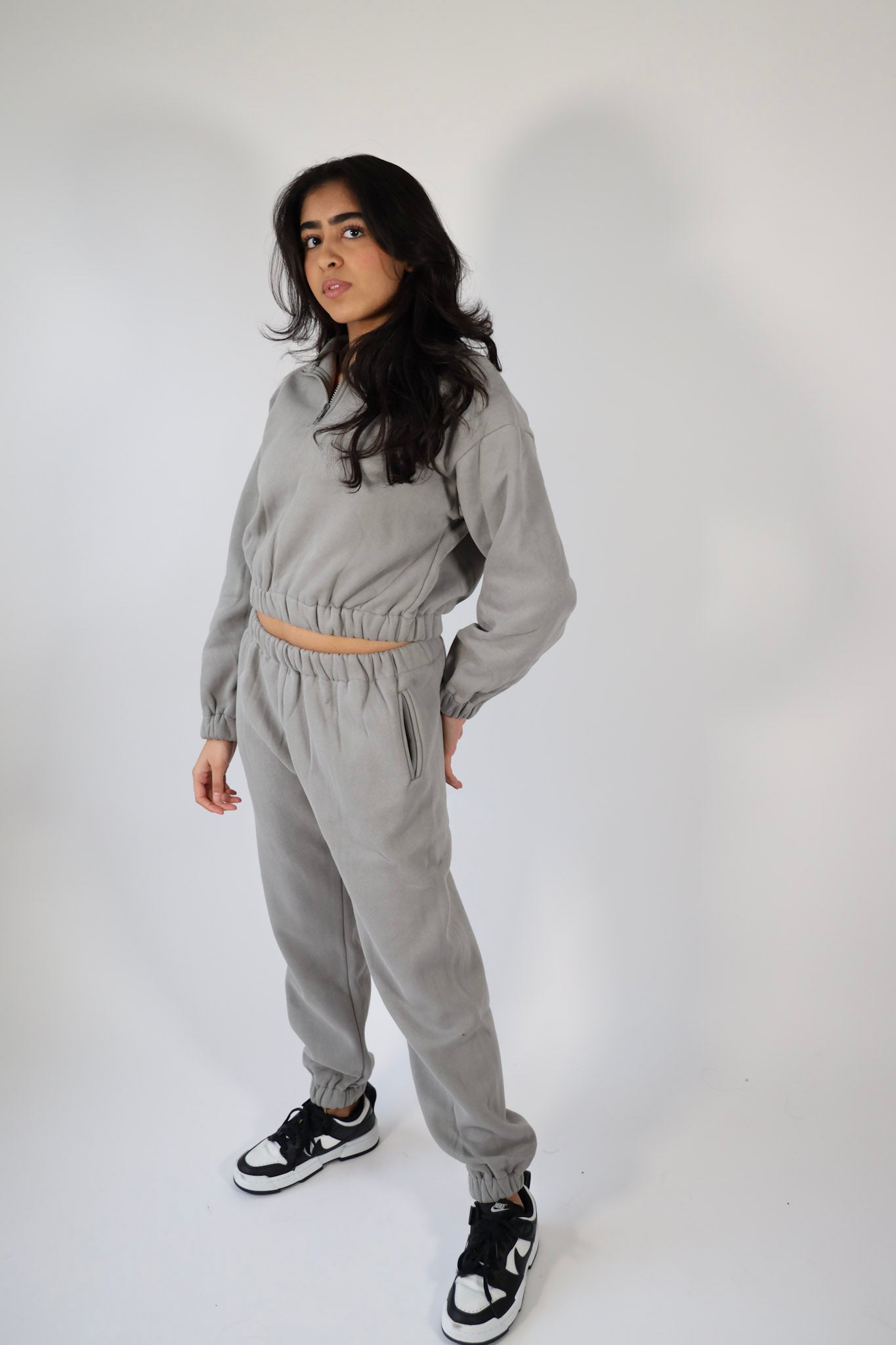 Fleece Cropped Quarter Zip