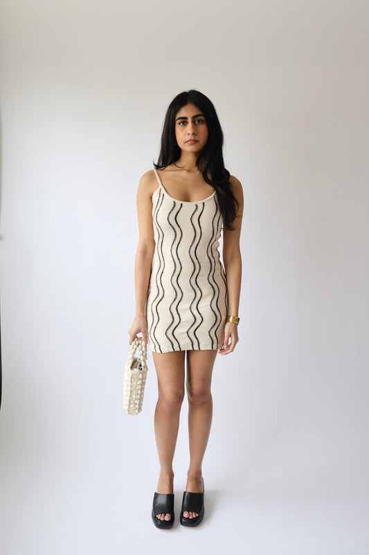 Wavy Knit Mini Dress