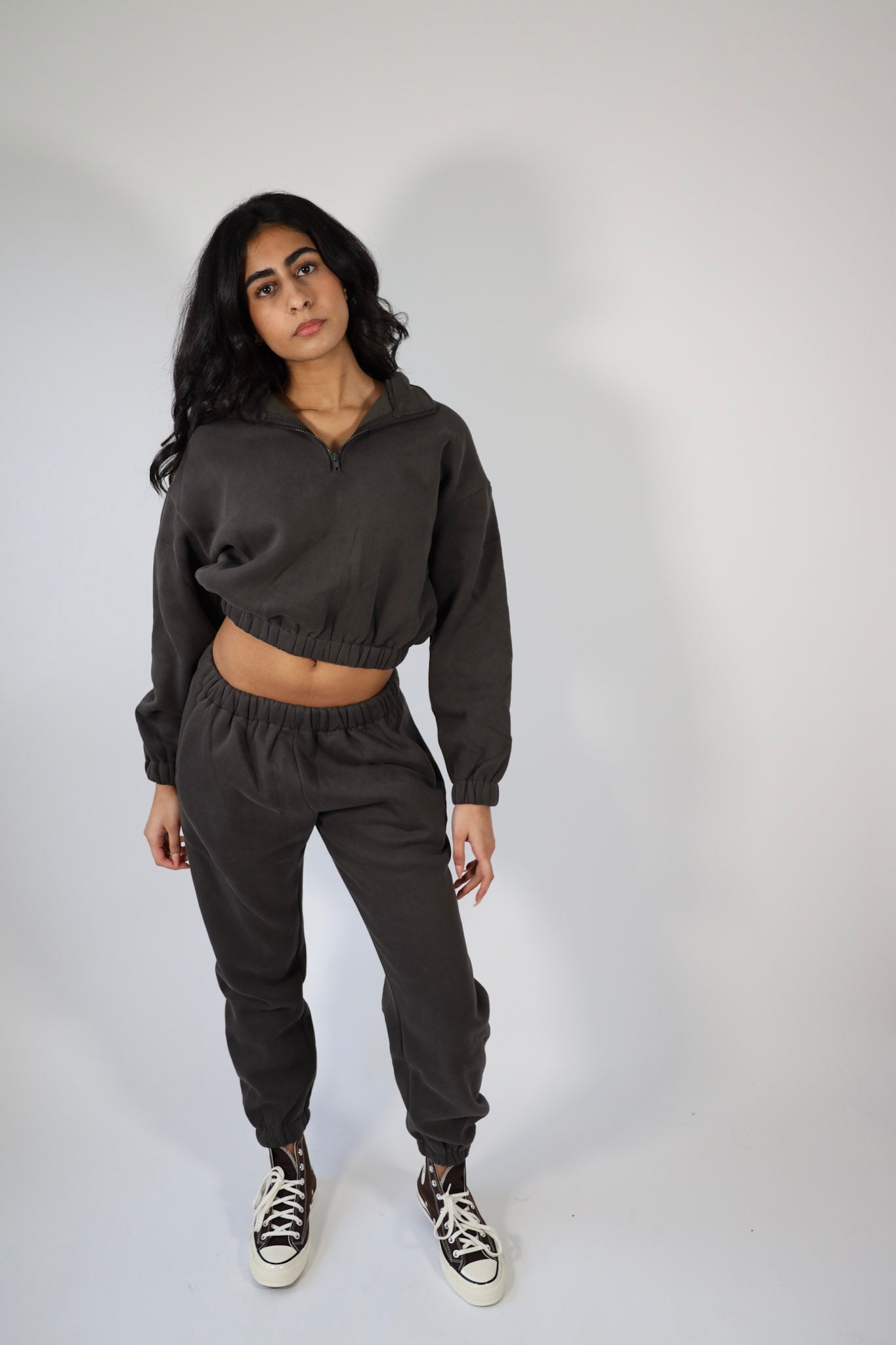 Fleece Cropped Quarter Zip