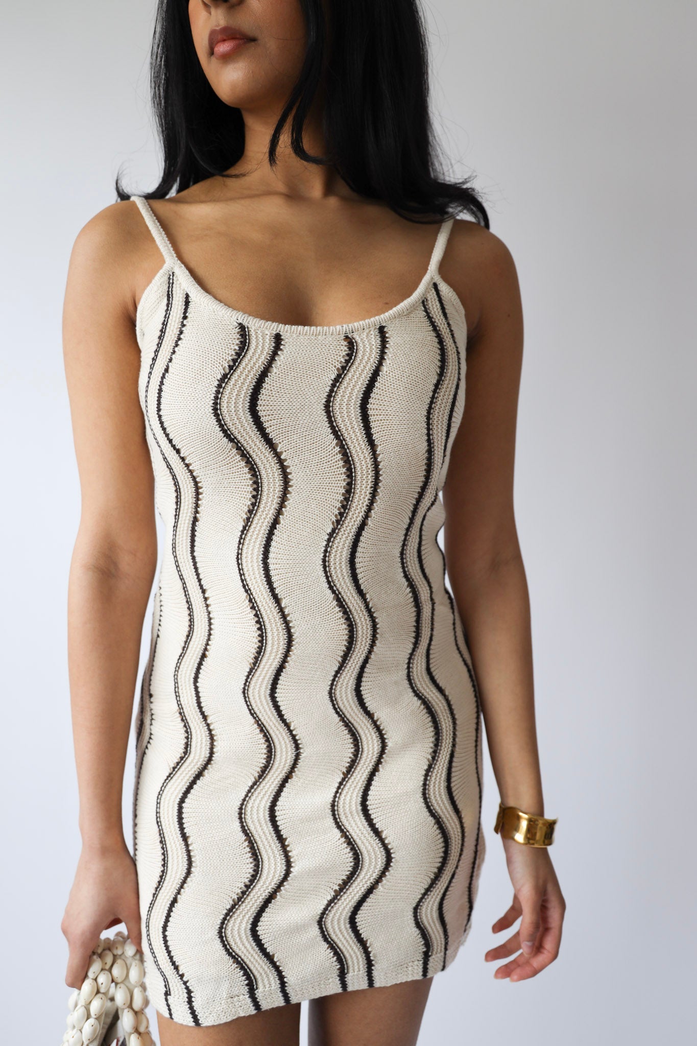 Wavy Knit Mini Dress