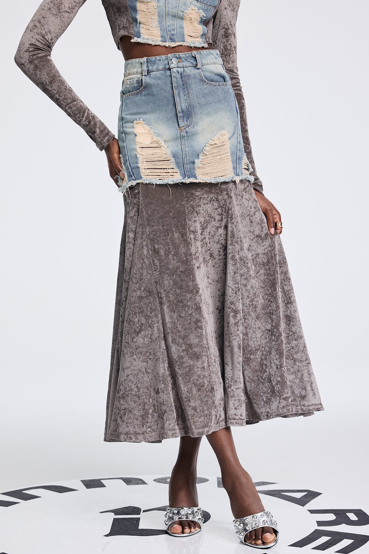 Abishag Mesh Off Shoulder Deconstruct Set