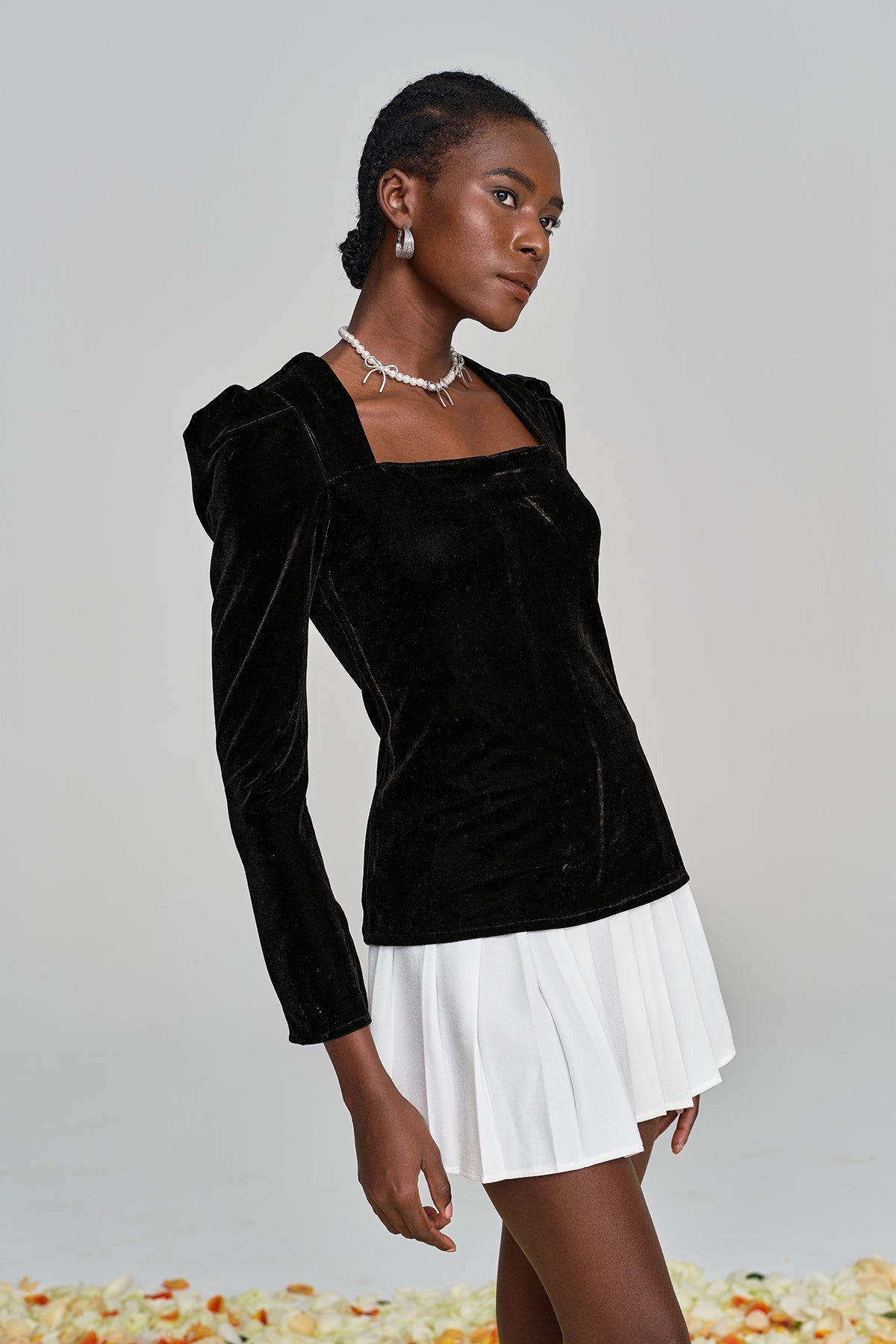 Alvarado Pearl Split Ruffle Skirt Set
