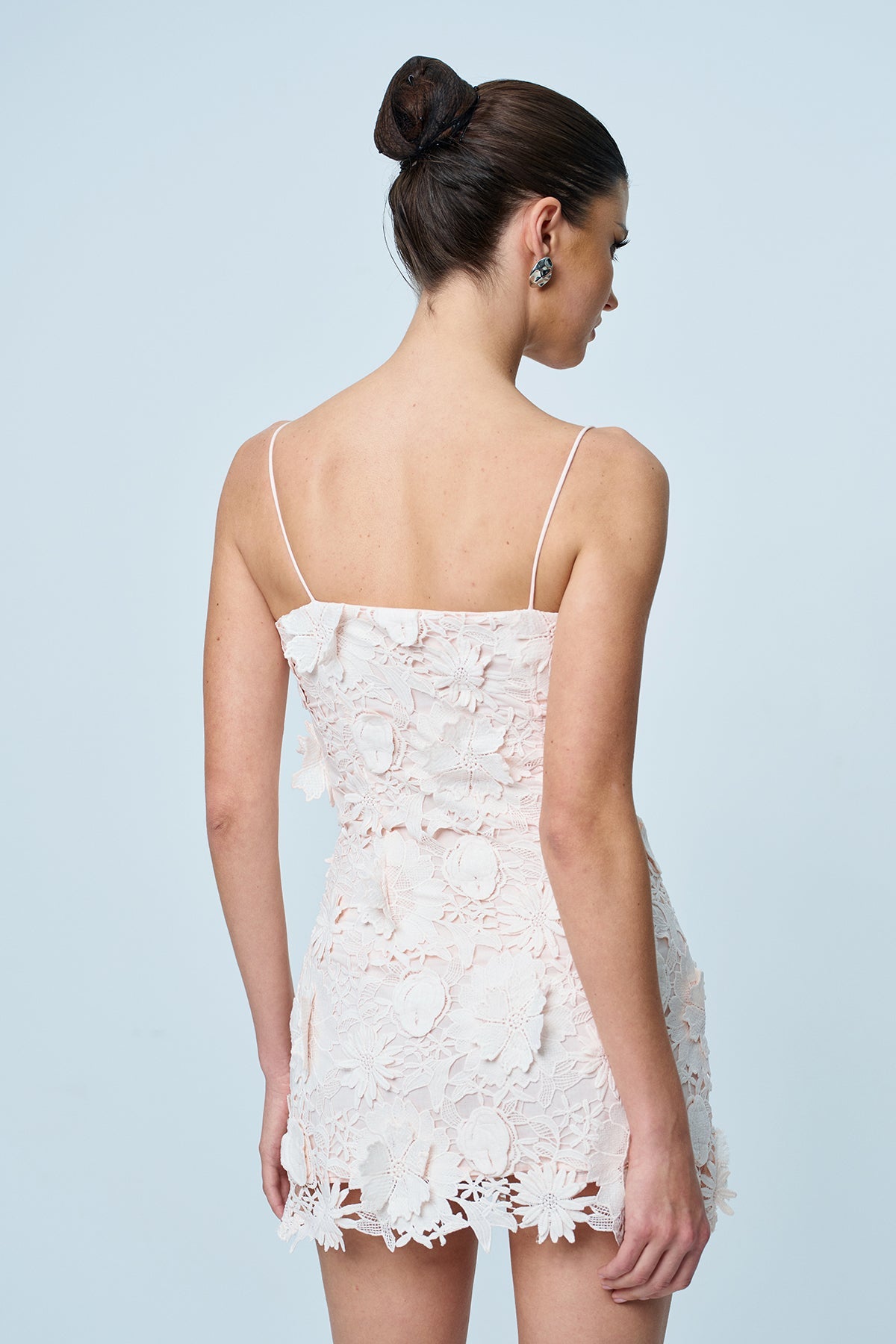 Ankan Spaghetti Flower Mini Dress