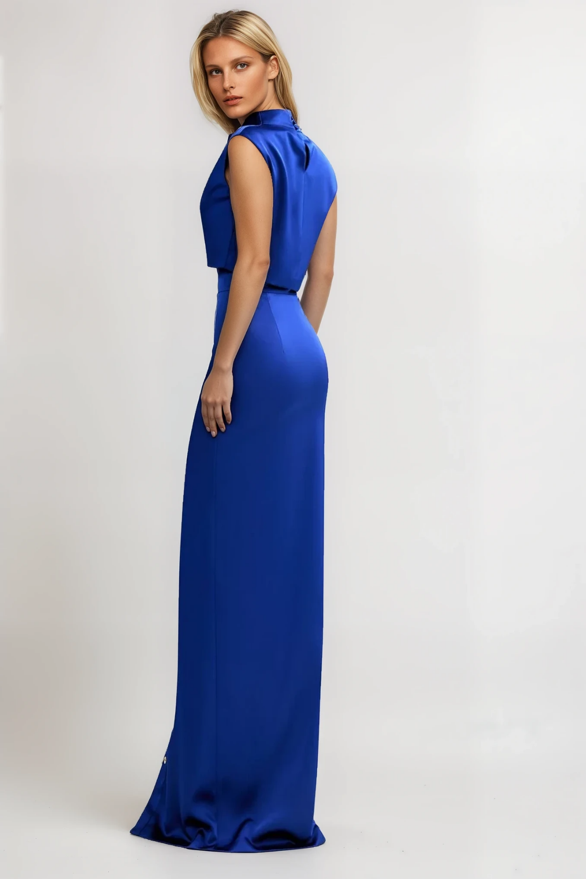 Anselm Button Sleeveless Skirt Set In Blue