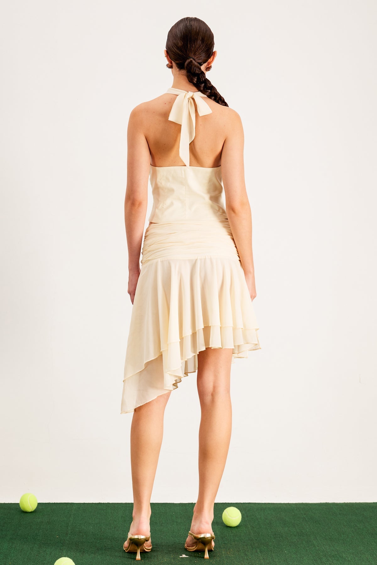 Balla Ruch Halter Neck Skirt Set