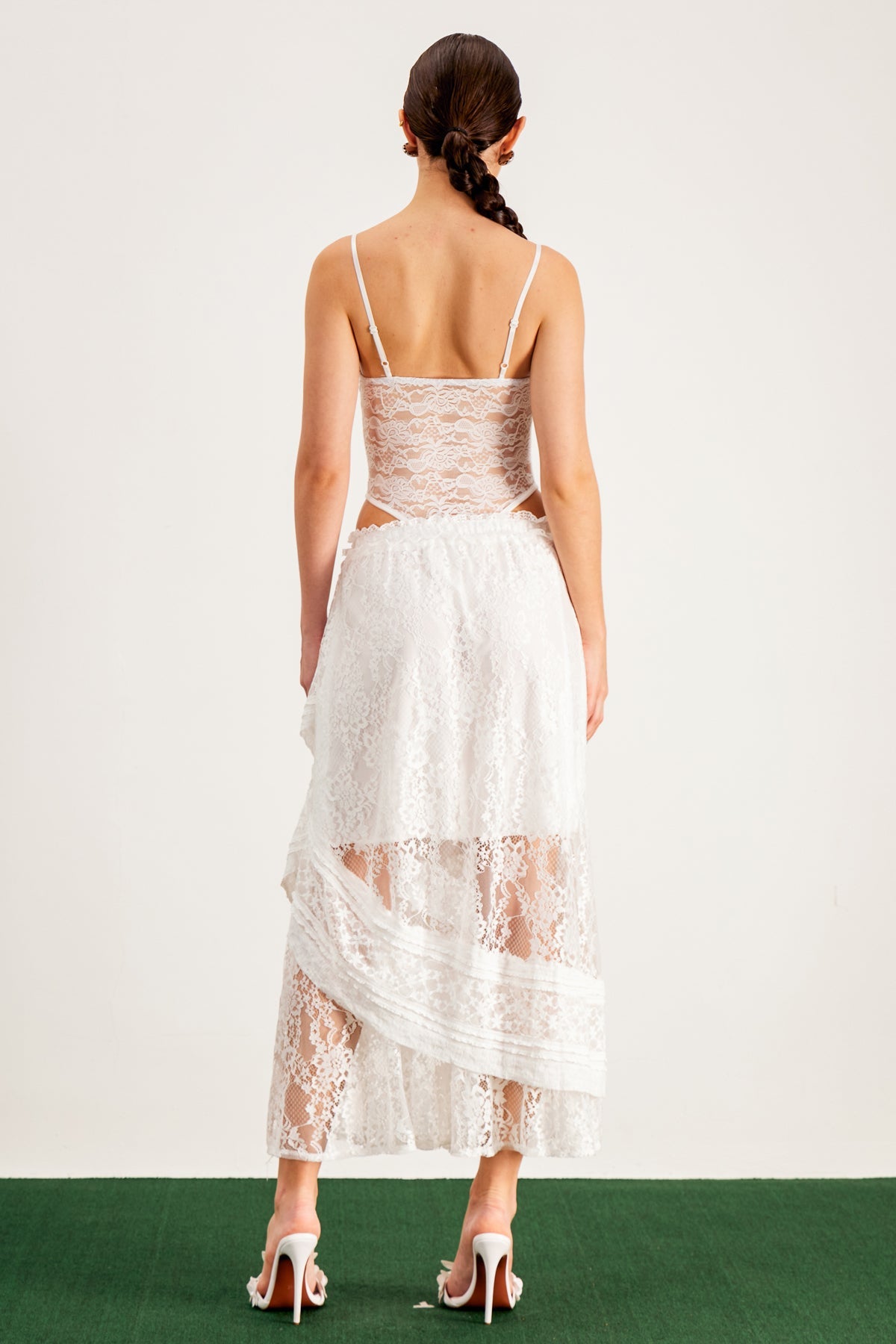 Balthazar Lace Asymmetric Maxi Skirt