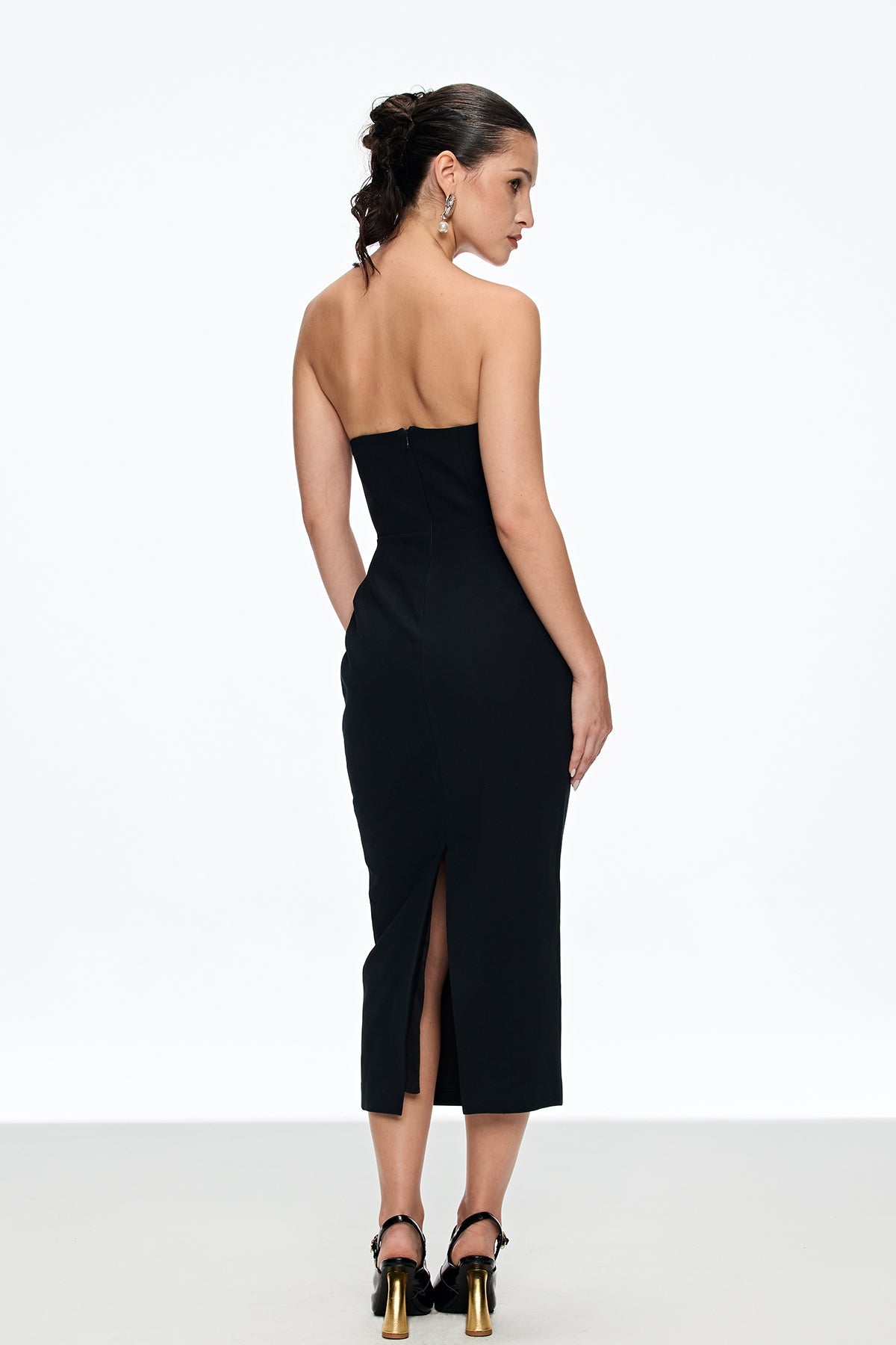 Bastien Strapless Maxi Dress In Black