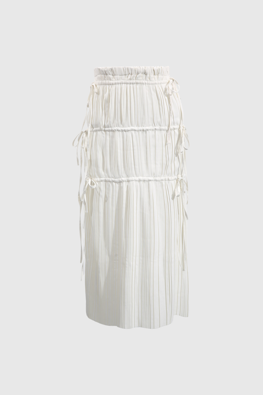 Becki Ruch Drawstring Split Midi Skirt