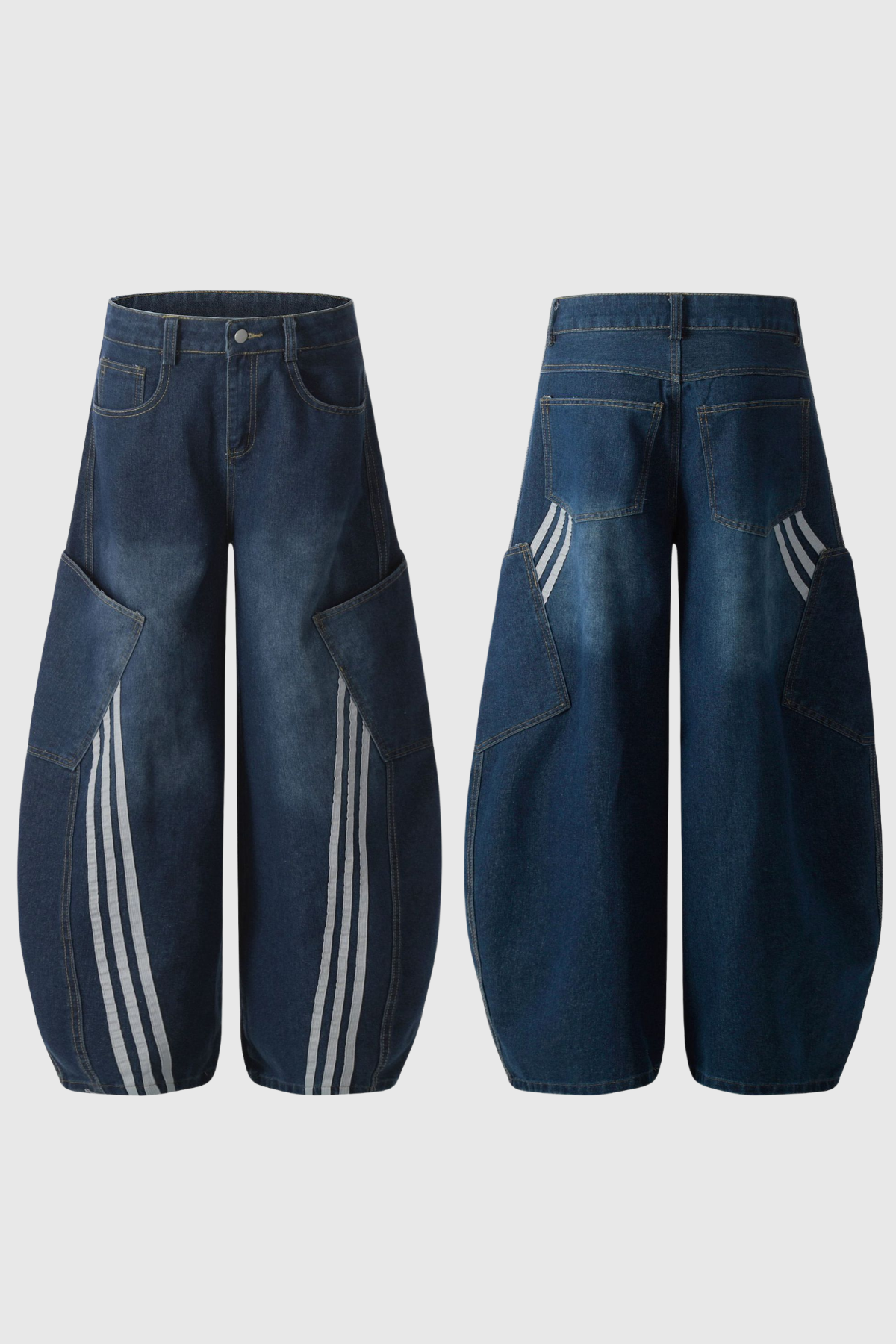 Bee Stripe Pocket Wide Jeans