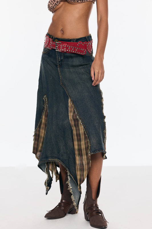 Bendek Deconstruct Grid Fringe Skirt