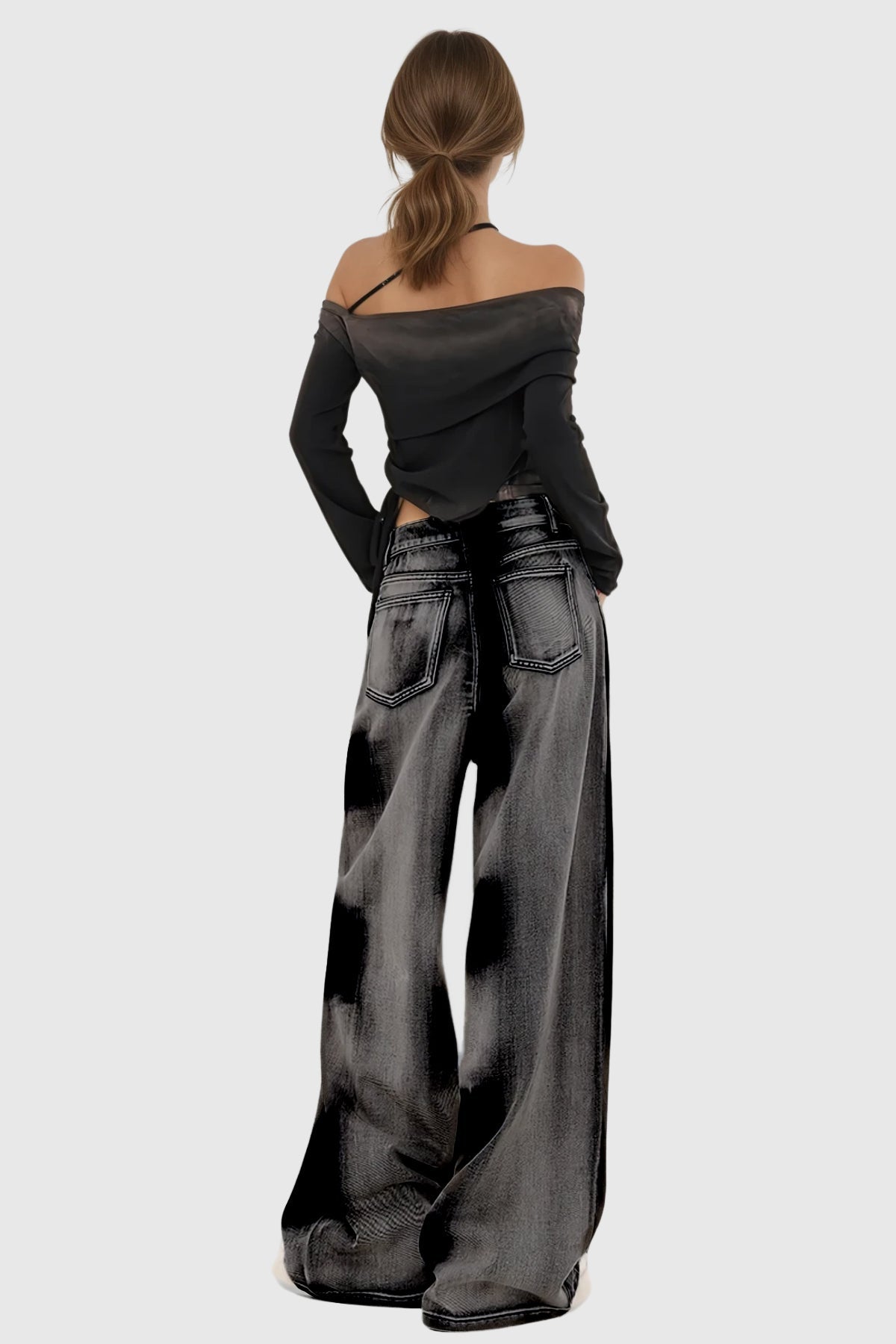 Beylke Tie Dye Asymmetric Jeans