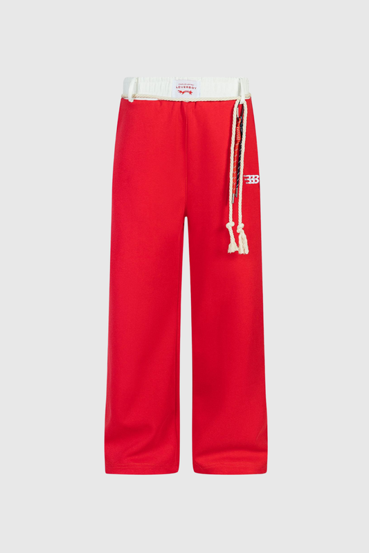 Boann Fringe Pants In Red