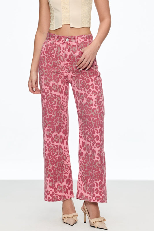 Cahal Leopard Jeans