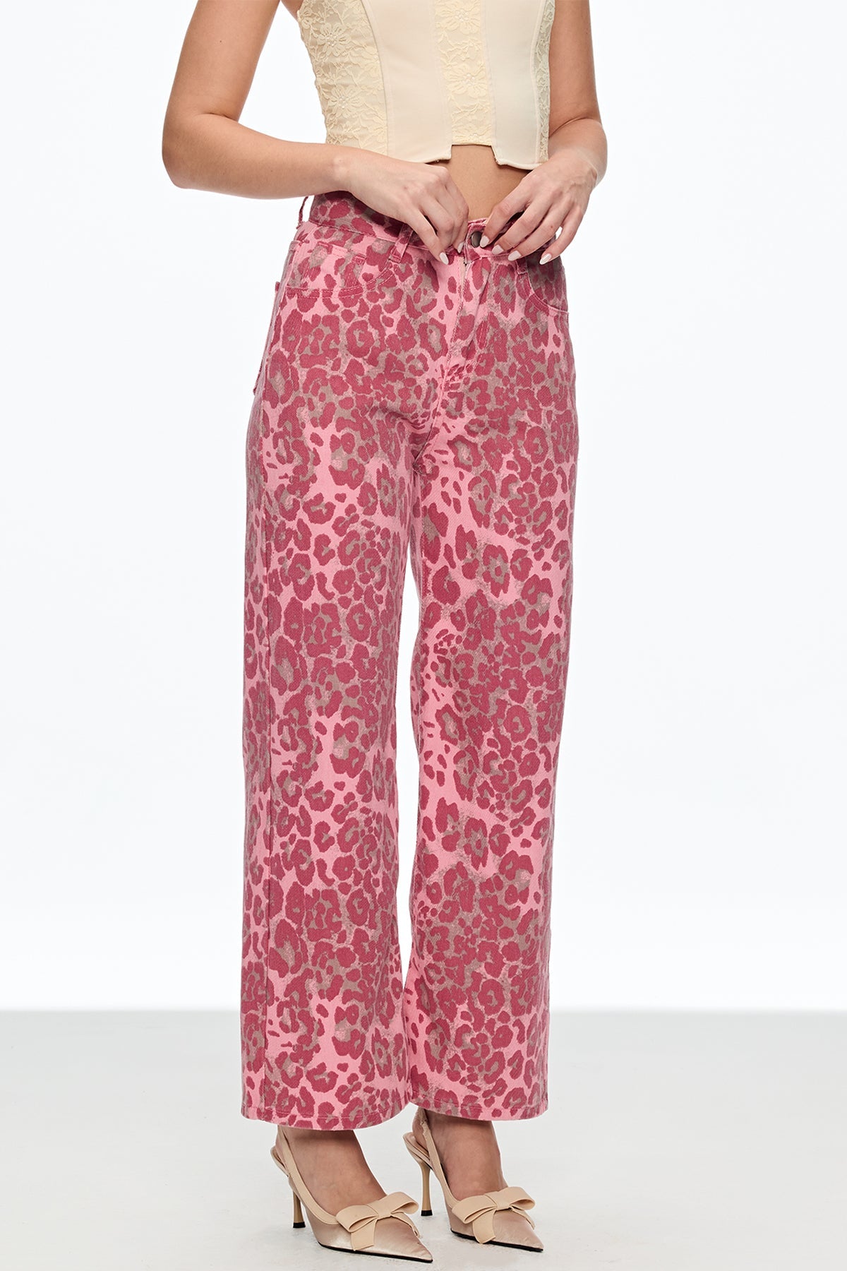 Cahal Leopard Jeans