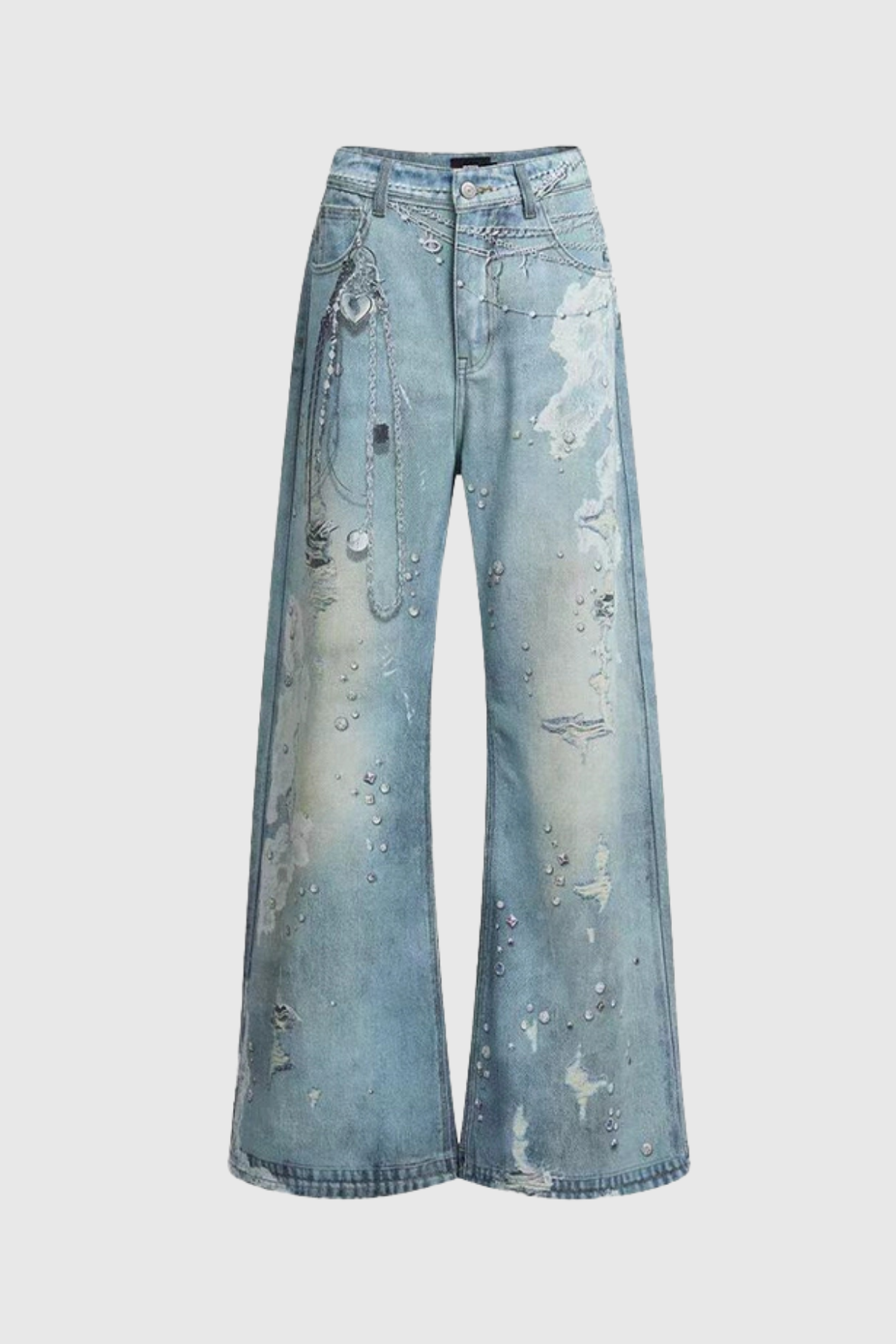 Calvagh Lace Print Wide Leg Jeans