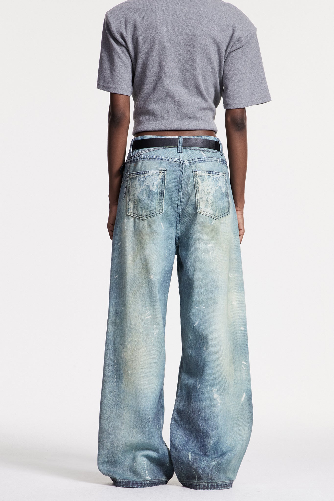 Calvagh Lace Print Wide Leg Jeans