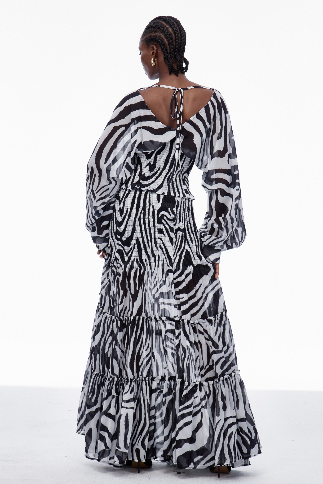 Carlotta Stripe Ruch Mesh Skirt Set