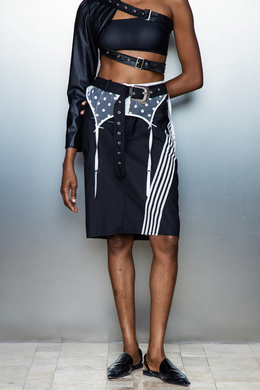 Catrina Stripe Lace Midi Skirt
