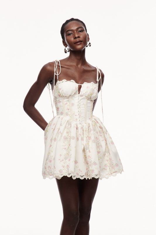 Caylee Floral Corset Spaghetti Mini Dress