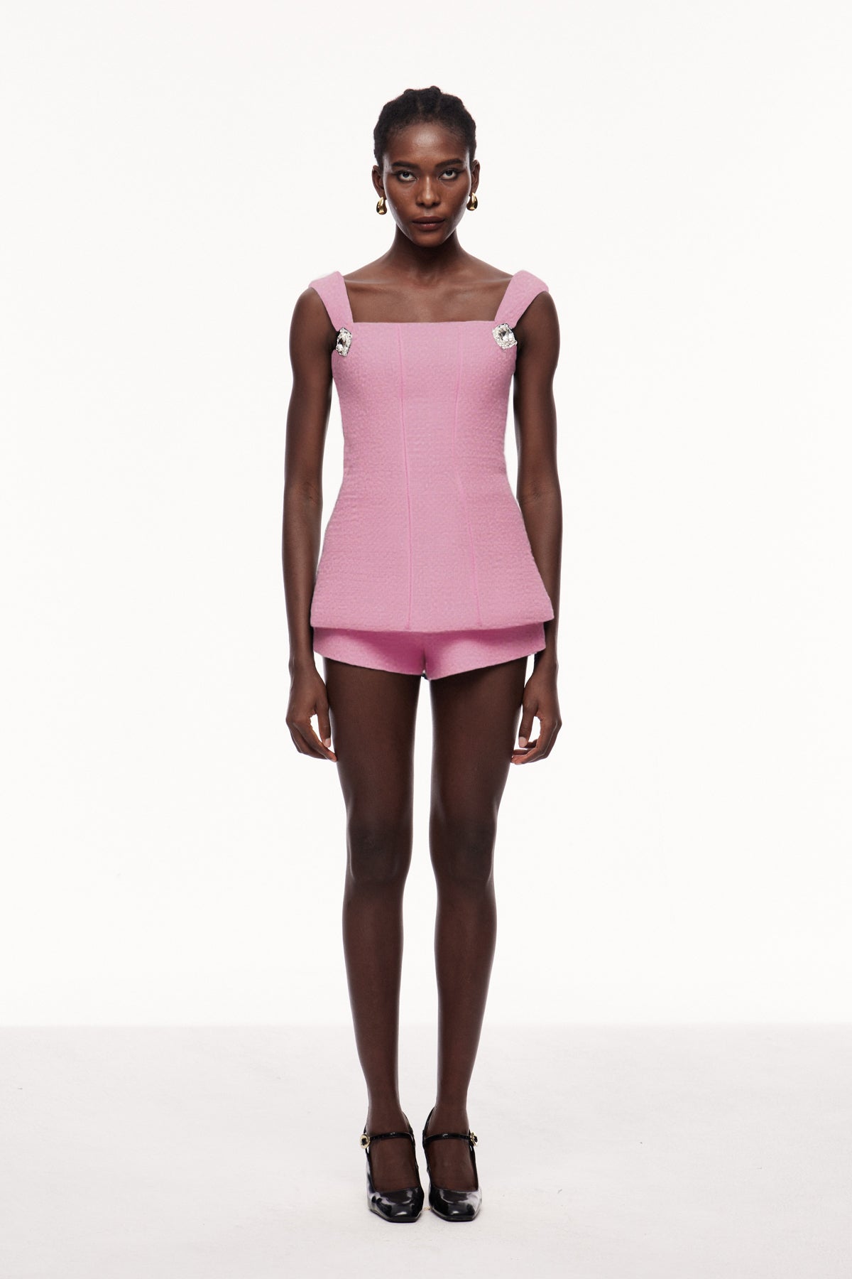 Celestina Bow Cutout Pants Set In Pink