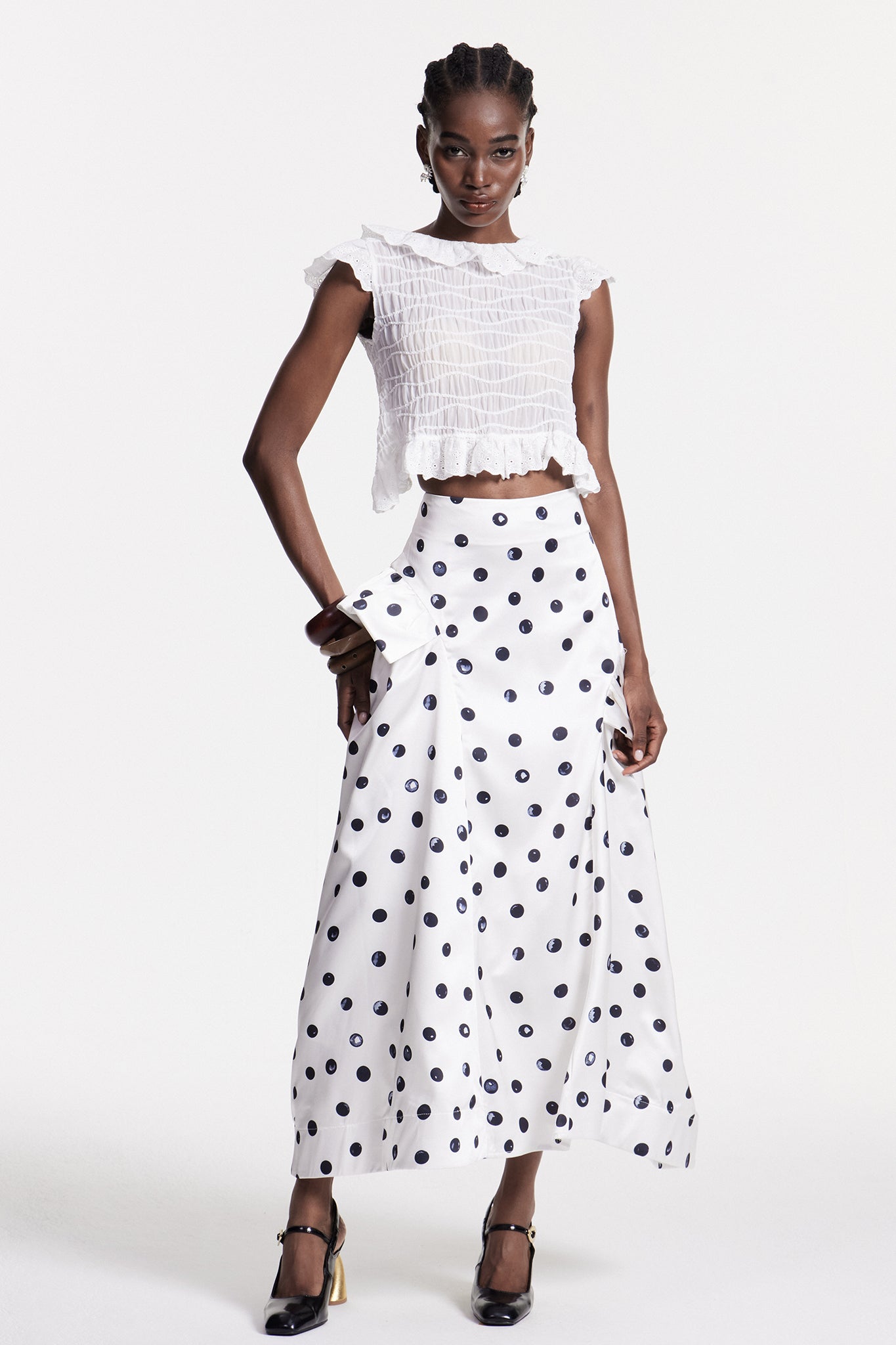 Chizoba Ruch Dot Maxi Skirt
