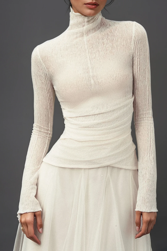 Daniels high neck ruch skirt set