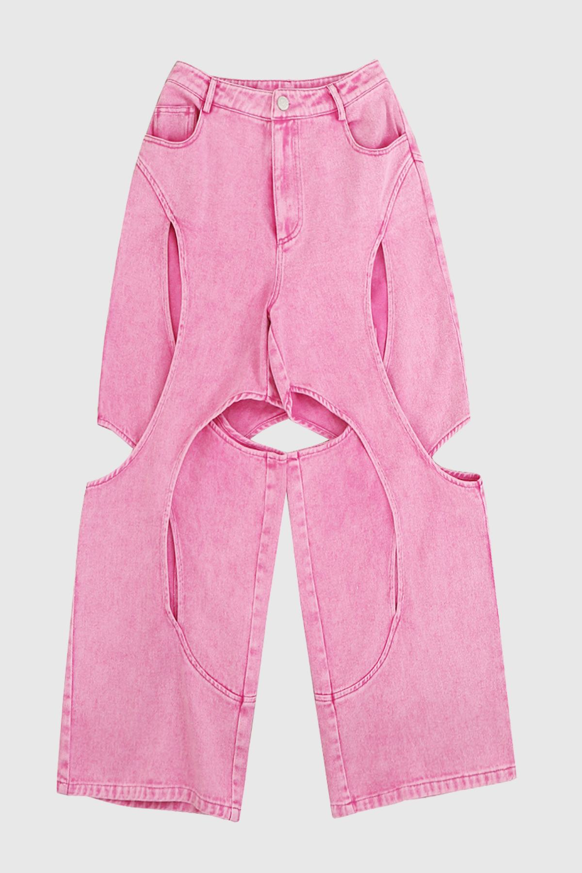 Lyric Cutout Cross Jeans In Pink